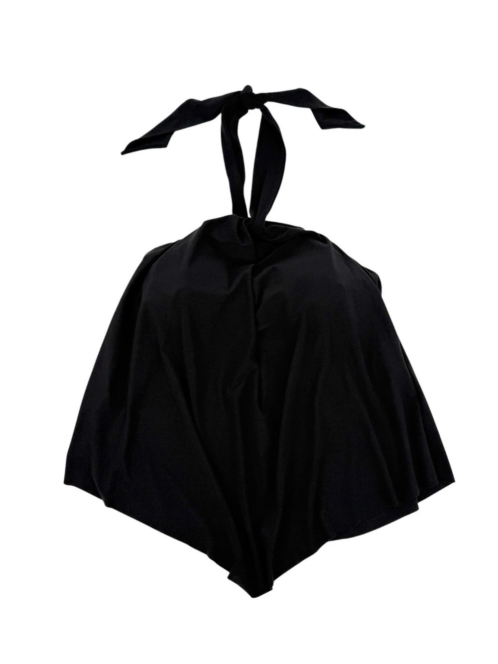 Lands End Tankini Top Womens Size 10 Black Halter Top Flowy Beach Vacation